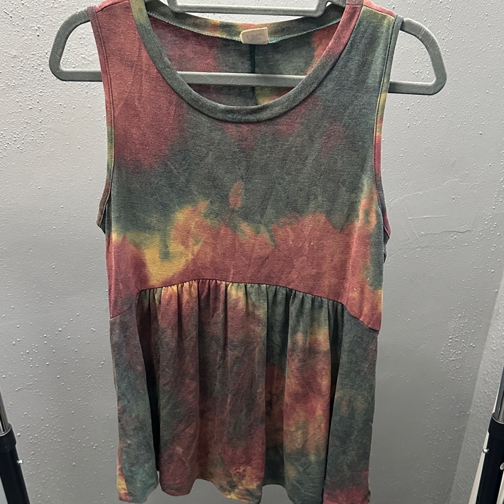 Sew In Love Multicolor Tie-Dye Tank Top